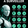 Illustration d'actions boursières avec des graphiques d'intelligence artificielle en fond.