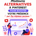 Visuel coloré illustrant les alternatives à Pinterest pour les réseaux sociaux