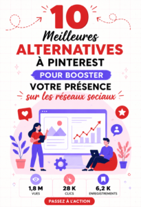 Visuel coloré illustrant les alternatives à Pinterest pour les réseaux sociaux