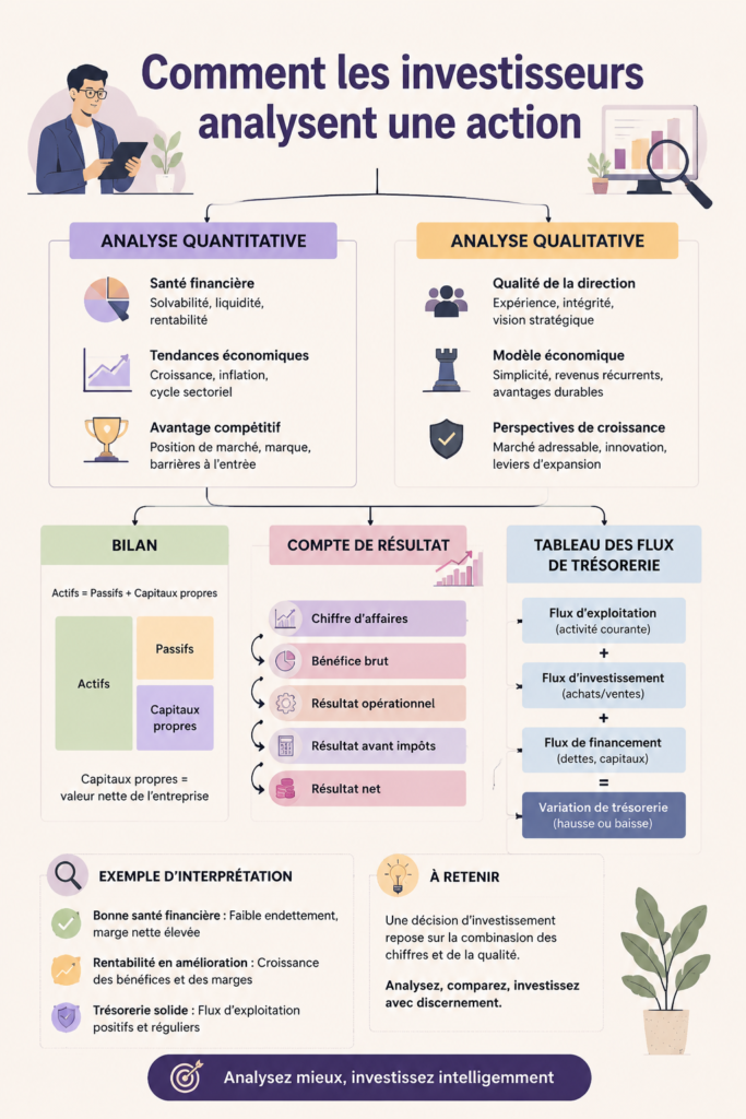 Femme utilisant un ordinateur pour analyser des actions sur le marché.