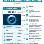 Femme lisant des informations financières sur un ordinateur pour comprendre les stock