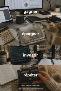 Femme souriante en train de planifier ses finances personnelles avec un ordinateur et des documents