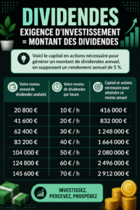 Image illustrant des graphiques financiers sur les dividendes d'investissement.