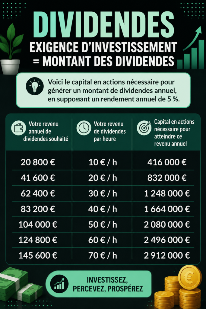 Image illustrant des graphiques financiers sur les dividendes d'investissement.