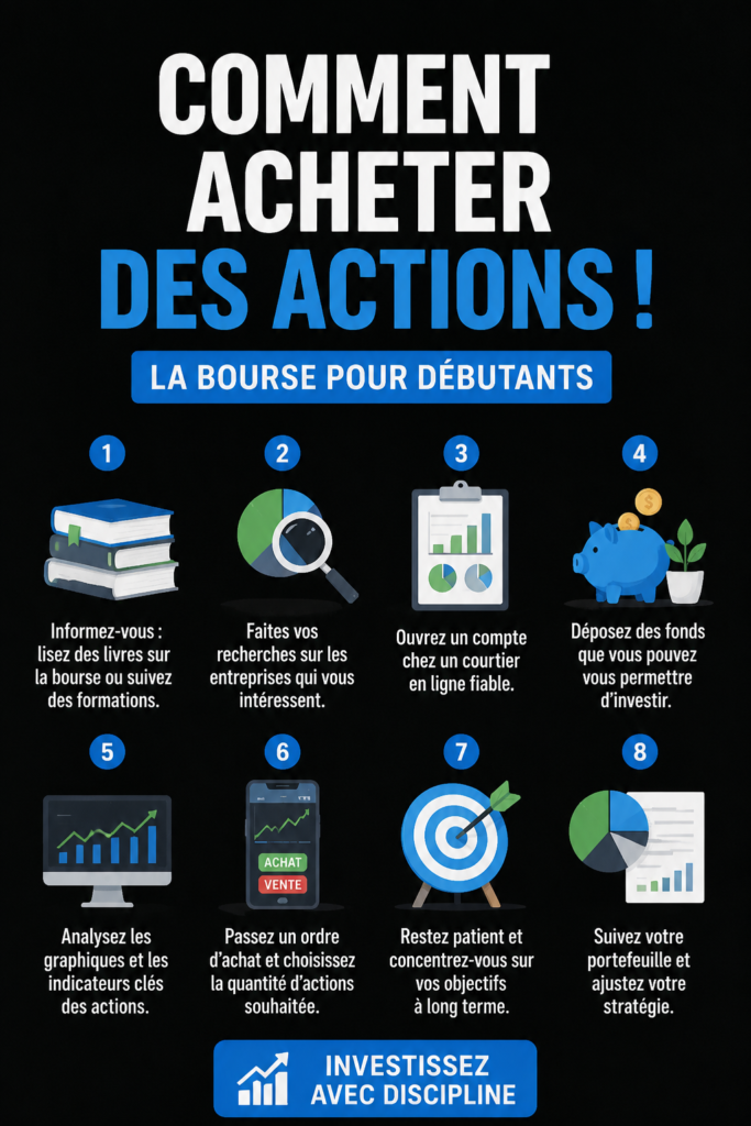 Femme consultant des informations sur l'investissement en bourse avec un ordinateur