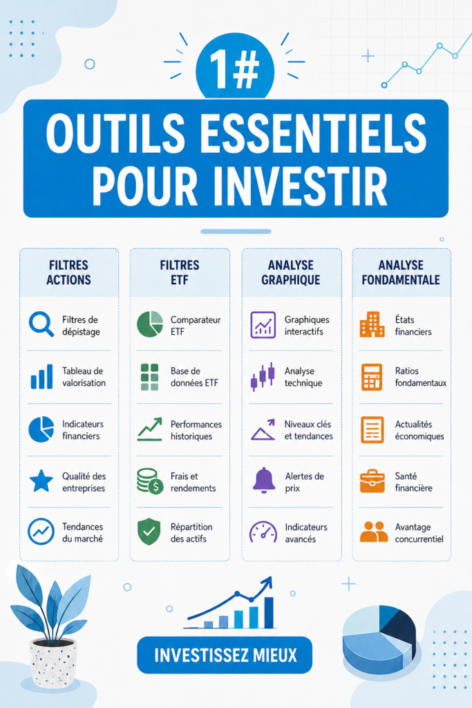 Un ordinateur portable affichant des graphiques d'investissement sur l'écran, illustrant des outils utiles pour investir.