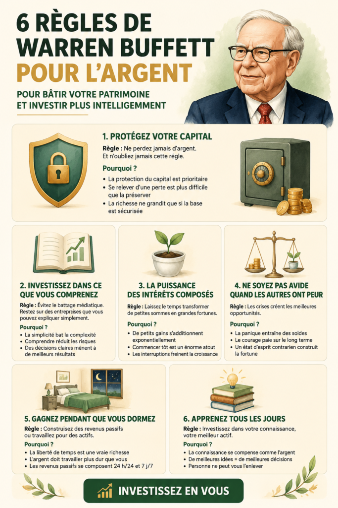 Warren Buffett partage ses conseils d'investissement pour construire une richesse solide.