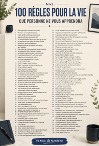 Une illustration inspirante de conseils de vie sur fond apaisant.
