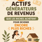 Une illustration représentant différents types d'actifs générateurs de revenus tels que l'immobilier et les actions.