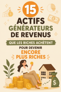 Une illustration représentant différents types d'actifs générateurs de revenus tels que l'immobilier et les actions.