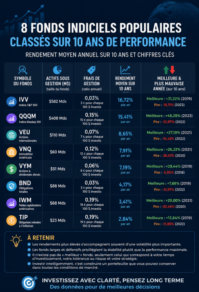 Femme consultant des graphiques d'évaluation des ETF et prenant des notes.
