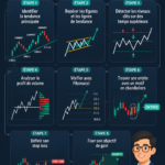 Femme utilisant un graphique d'analyse technique sur un ordinateur pour trader.