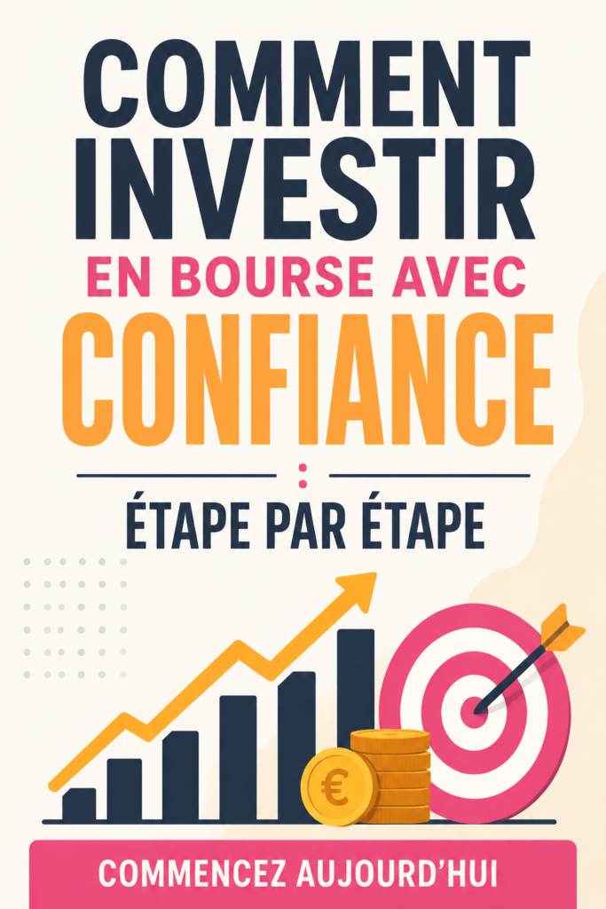 Femme souriante observant des graphiques boursiers sur un ordinateur.