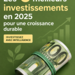 Image illustrant différents investissements financiers pour 2025.
