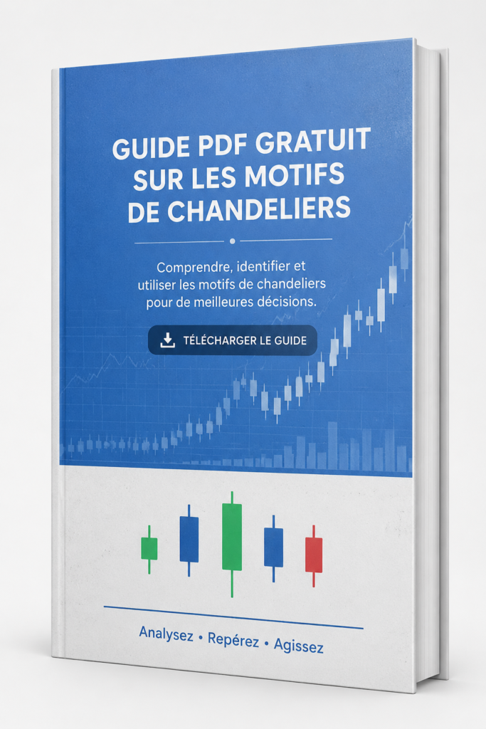 Un aperçu de modèles de chandeliers illustrant des tendances sur un graphique de trading.