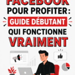 Femme créant une publicité sur Facebook sur son ordinateur