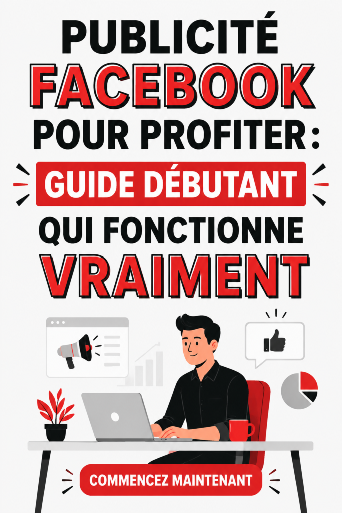 Femme créant une publicité sur Facebook sur son ordinateur