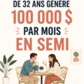 Un couple travaillant sur leur ordinateur pour créer des revenus passifs.