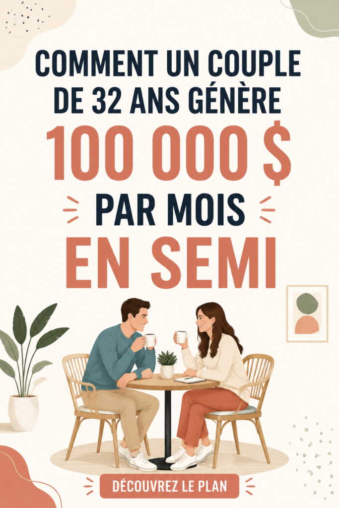 Un couple travaillant sur leur ordinateur pour créer des revenus passifs.
