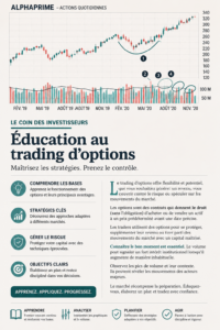 Femme analysant des graphiques de trading d'options sur un ordinateur