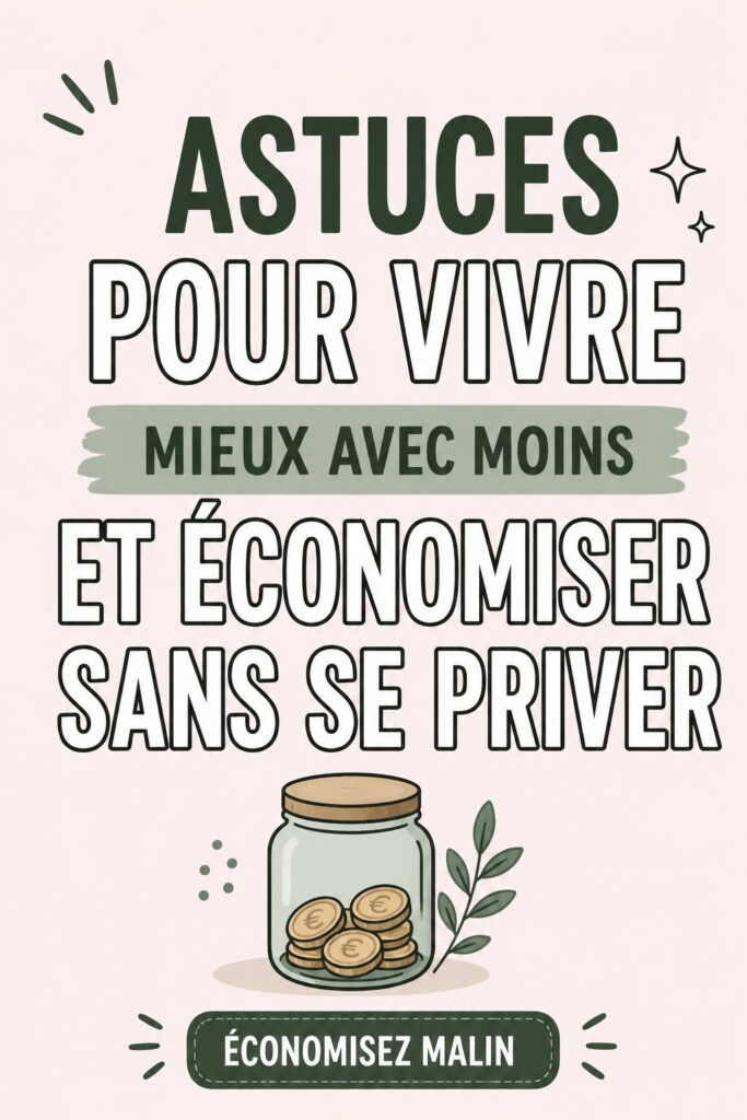Femme souriante dans une cuisine organisée avec des produits naturels, représentant un mode de vie frugal.