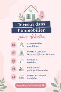 Femme heureuse devant un bien immobilier qu'elle envisage d'acheter.