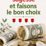 Femme réfléchissant à des décisions financières judicieuses avec des graphiques d'investissement autour d'elle.