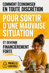 Femme méditant avec un carnet de notes et une tasse de thé, réfléchissant à ses économies.
