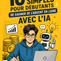 Femme utilisant un ordinateur pour gagner de l'argent en ligne grâce à l'intelligence artificielle
