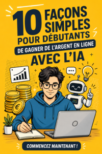 Femme utilisant un ordinateur pour gagner de l'argent en ligne grâce à l'intelligence artificielle