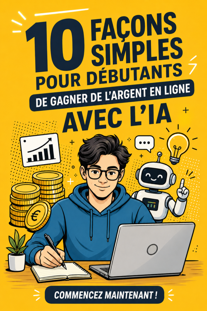 Femme utilisant un ordinateur pour gagner de l'argent en ligne grâce à l'intelligence artificielle