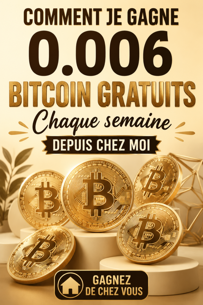 Femme souriante travaillant sur son ordinateur portable pour gagner du Bitcoin