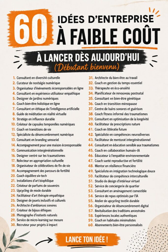 Une femme souriante travaille sur son projet d'entreprise à domicile avec un ordinateur portable et des notes.