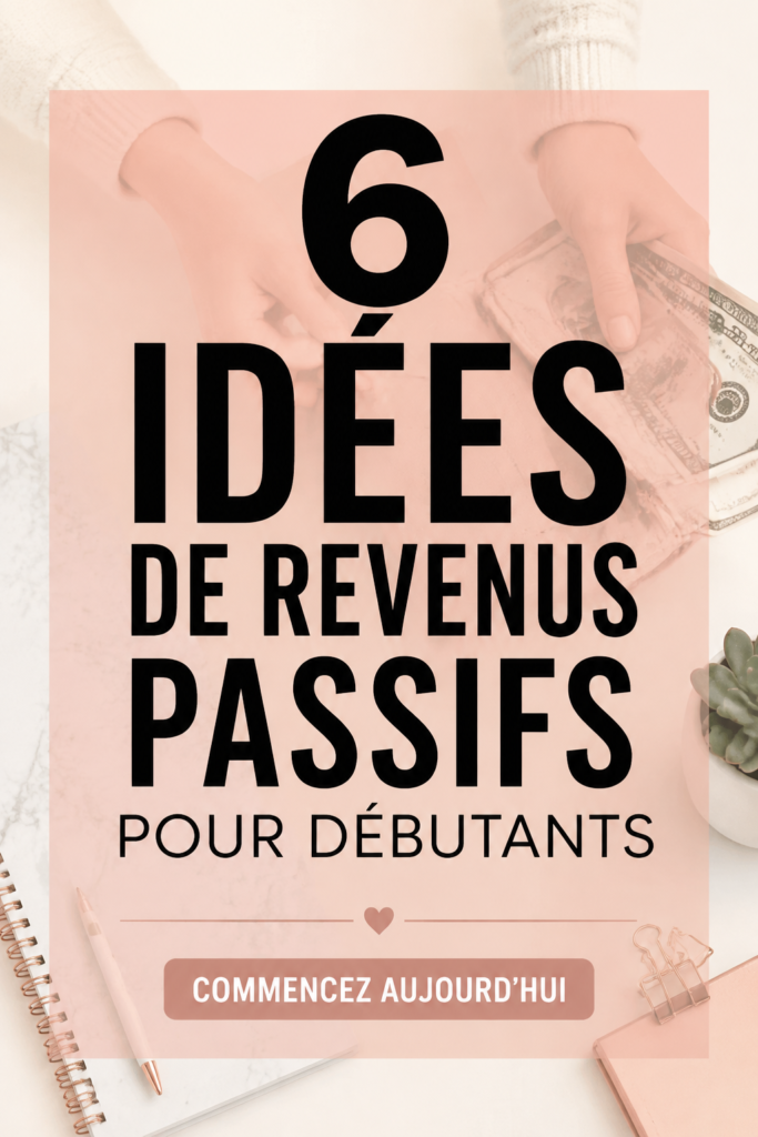 Illustration de diverses sources de revenus passifs.