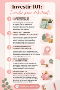 Femme lisant des informations sur l'investissement pour les débutantes, avec un regard intéressé.