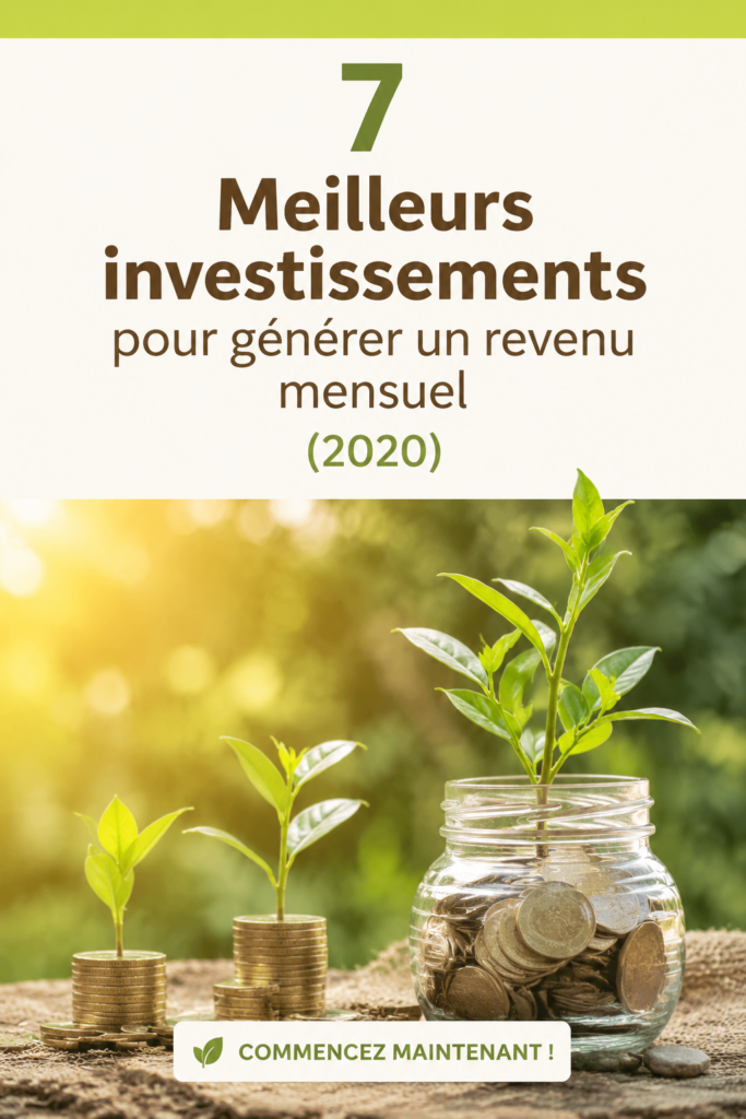 Investissements rentables pour générer du revenu mensuel