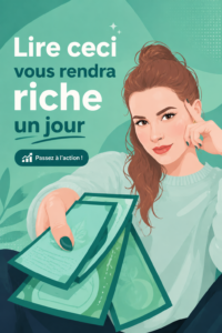Une femme lisant un livre sur la finance personnelle, entourée de notes et d'outils financiers.