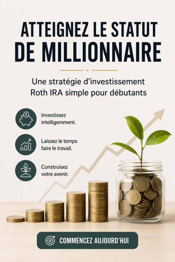 Femme souriante travaillant sur des finances avec des papiers et un ordinateur, représentant l'investissement Roth IRA.