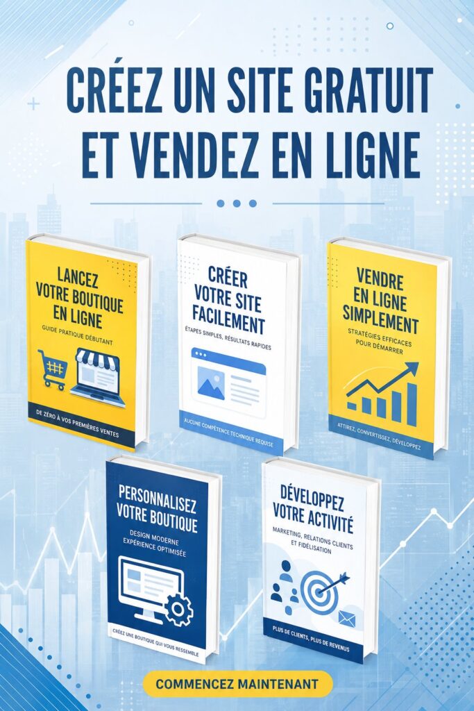 Capture d'écran de la plateforme Payhip montrant un site de vente en ligne.