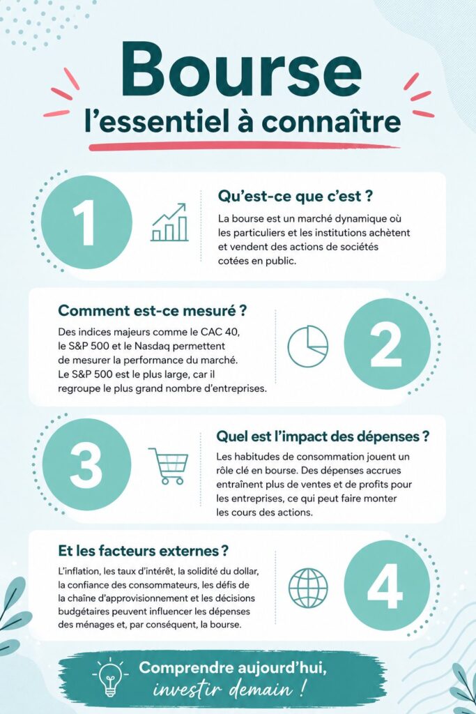 Femme consultant des graphiques de marché boursier sur un ordinateur, explorant les bases de l'investissement.