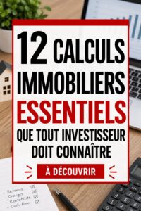 Calculatrice montrant des outils d'investissement immobilier avec des graphiques financiers