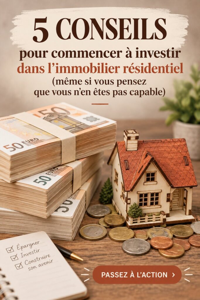 Femme souriante regardant un plan d'investissement immobilier