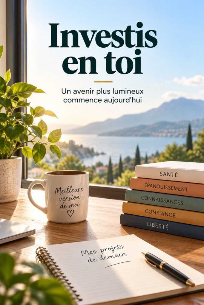 Femme souriante lisant un livre d'investissement personnel