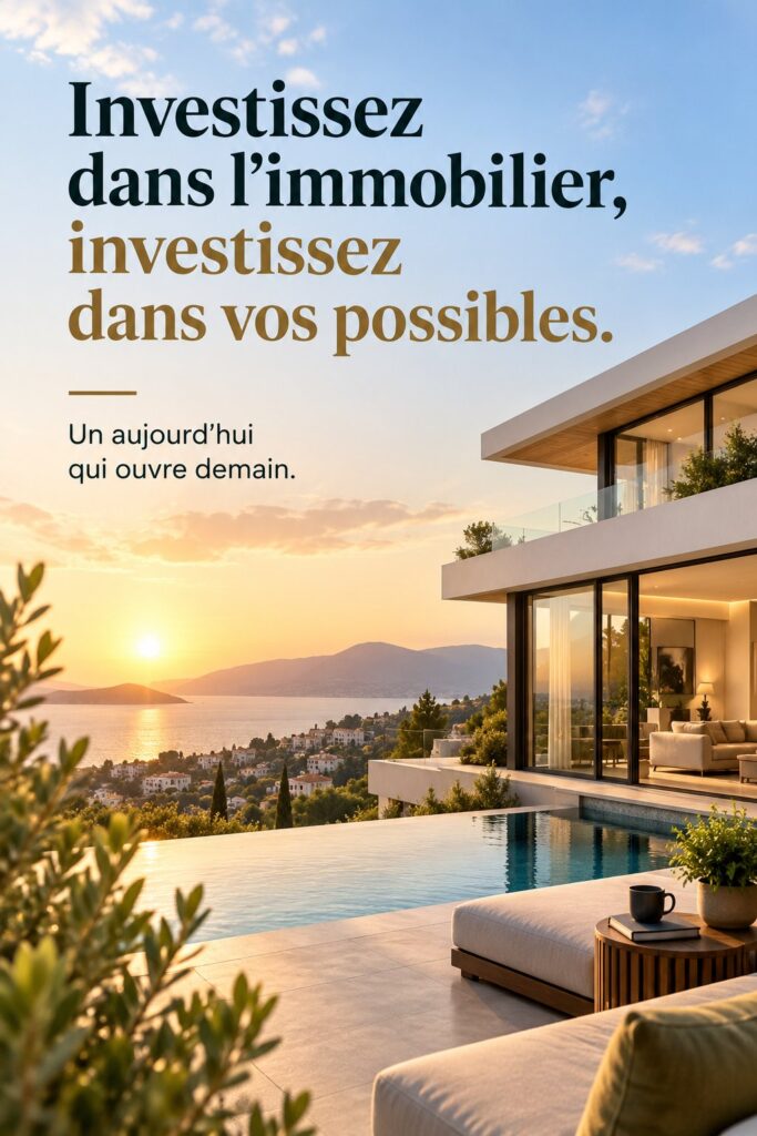 Femme souriante consultant des informations sur l'investissement immobilier
