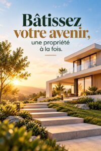 Femme heureuse examinant des plans immobiliers, investissant dans son avenir financier.