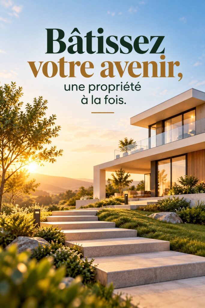 Femme heureuse examinant des plans immobiliers, investissant dans son avenir financier.