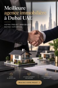 Une vue impressionnante de Dubaï avec des immeubles modernes et un ciel bleu.
