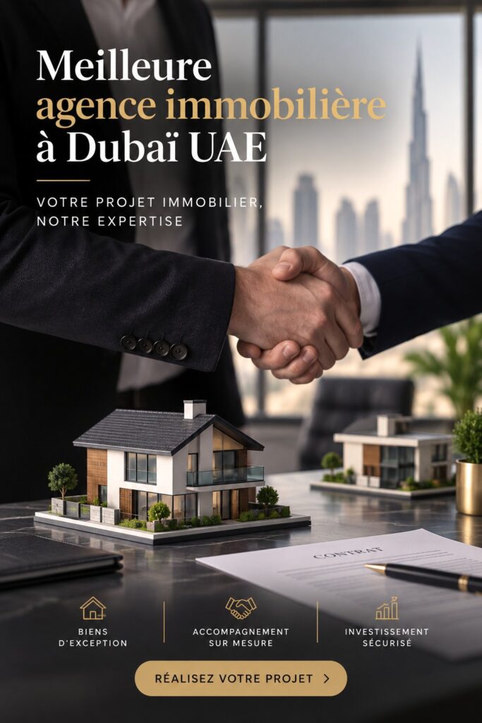Une vue impressionnante de Dubaï avec des immeubles modernes et un ciel bleu.