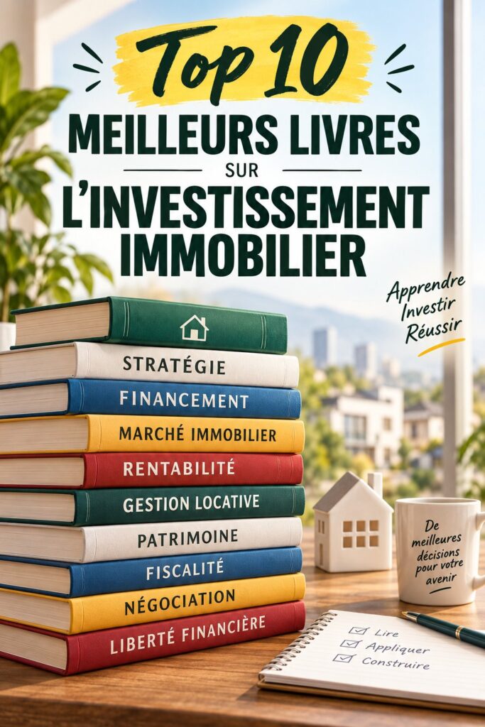 Couverture d'un livre sur l'investissement immobilier avec des graphiques abordables