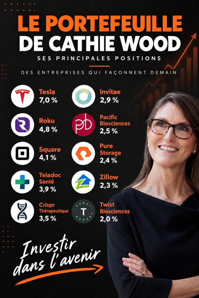 Image de Cathie Wood en conférence sur ses investissements